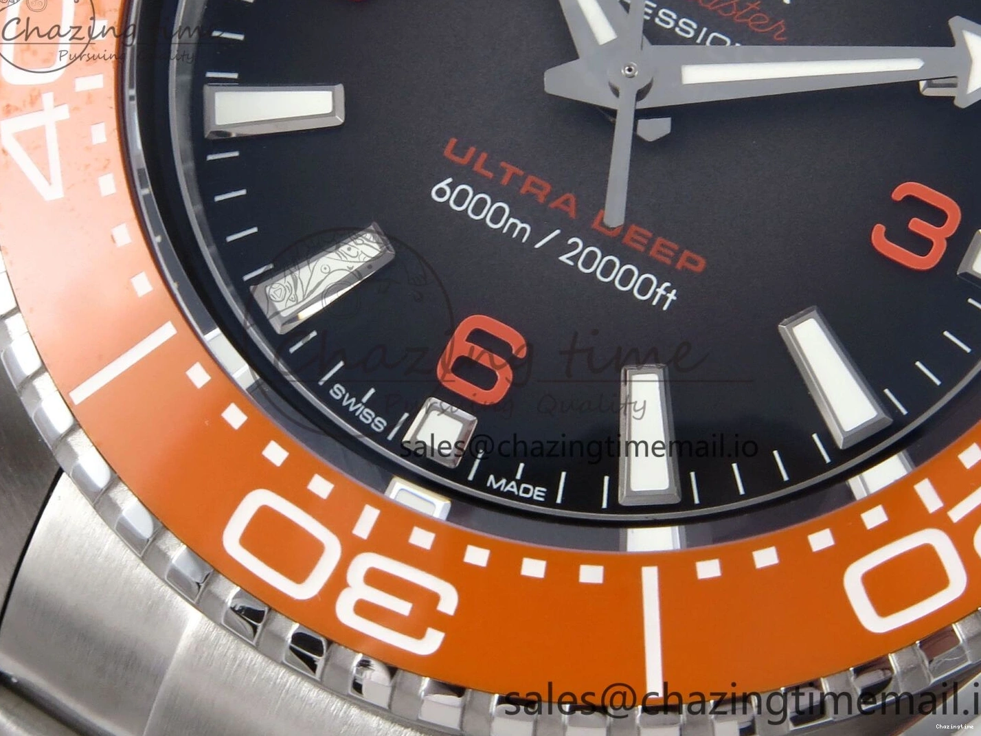 0523 Seamaster 6000M Ultra Deep SS VRF 1:1 Best Edition Gray Dial Orange Bezel on SS Bracelet A8912 Super Clone NewStyle 7687